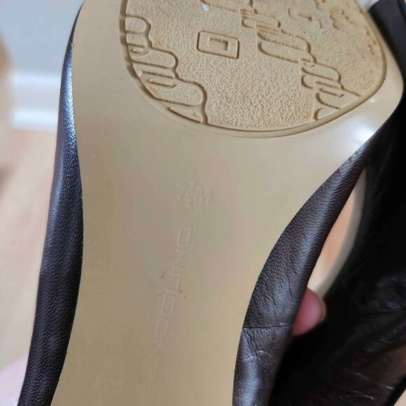 Bandolino Brown White Colorblock Peep Toe Heels 7.5 - Picture 6 of 6